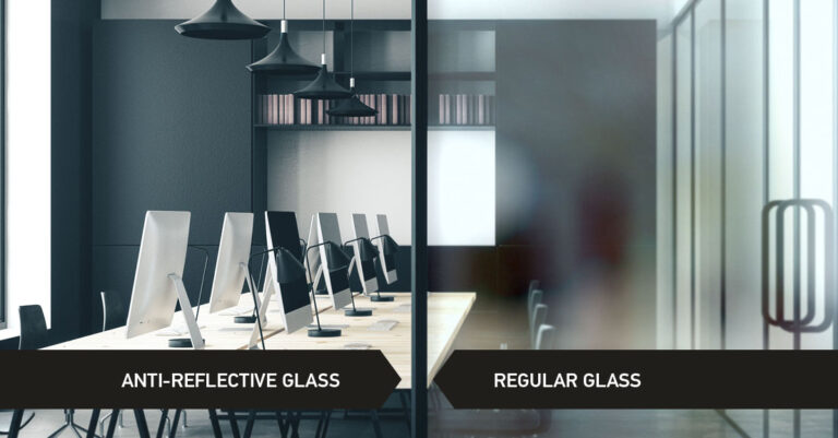 anti-reflective glass for interiors